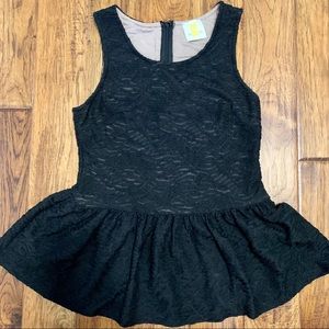 Eight Eighteen | Black Peplum Top